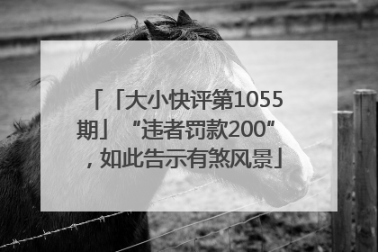 「大小快评第1055期」“违者罚款200”，如此告示有煞风景