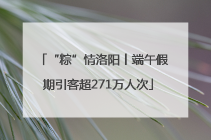 “粽”情洛阳丨端午假期引客超271万人次