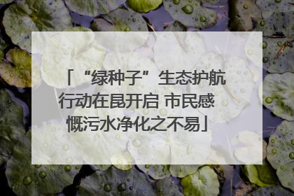 “绿种子”生态护航行动在昆开启 市民感慨污水净化之不易