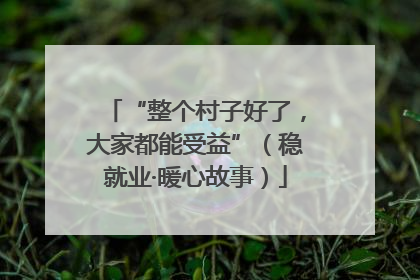 “整个村子好了，大家都能受益”（稳就业·暖心故事）