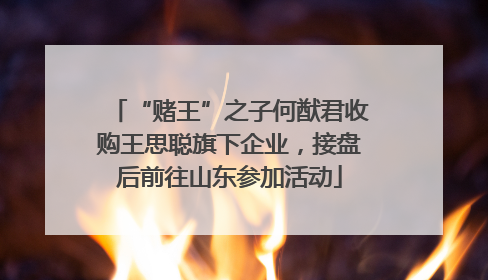 “赌王”之子何猷君收购王思聪旗下企业，接盘后前往山东参加活动