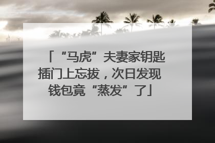 “马虎”夫妻家钥匙插门上忘拔，次日发现钱包竟“蒸发”了