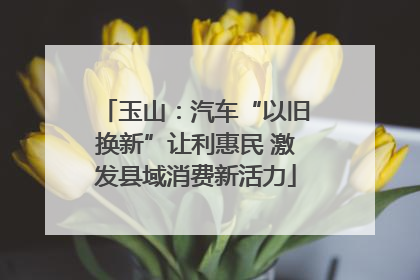 玉山：汽车“以旧换新”让利惠民 激发县域消费新活力