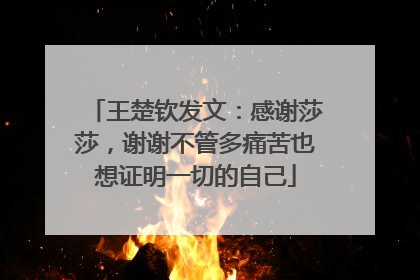 王楚钦发文：感谢莎莎，谢谢不管多痛苦也想证明一切的自己