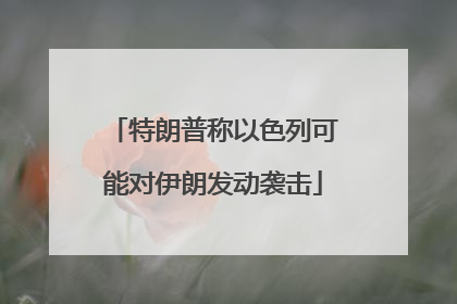 特朗普称以色列可能对伊朗发动袭击