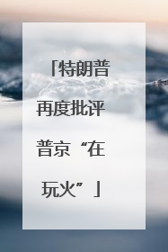 特朗普再度批评普京“在玩火”