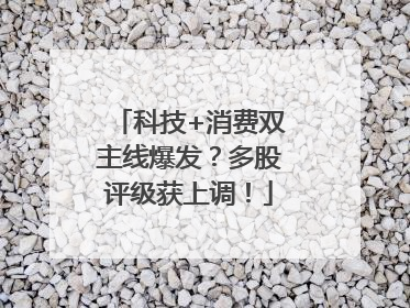 科技+消费双主线爆发？多股评级获上调！