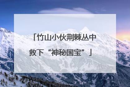 竹山小伙荆棘丛中救下“神秘国宝”