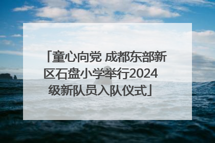 童心向党 成都东部新区石盘小学举行2024级新队员入队仪式