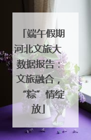端午假期河北文旅大数据报告：文旅融合，“粽”情绽放