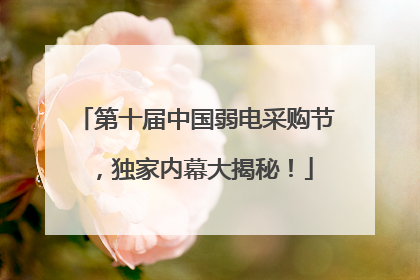 第十届中国弱电采购节，独家内幕大揭秘！