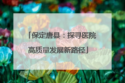 保定唐县：探寻医院高质量发展新路径