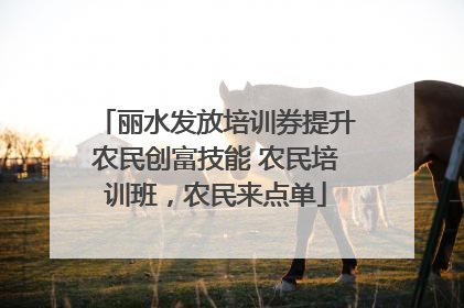 丽水发放培训券提升农民创富技能 农民培训班，农民来点单
