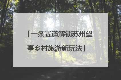 一条赛道解锁苏州望亭乡村旅游新玩法