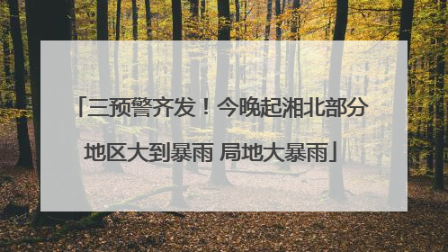 三预警齐发！今晚起湘北部分地区大到暴雨 局地大暴雨