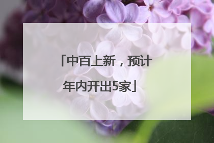 中百上新，预计年内开出5家
