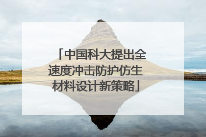 中国科大提出全速度冲击防护仿生材料设计新策略