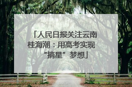 人民日报关注云南桂海潮：用高考实现“摘星”梦想