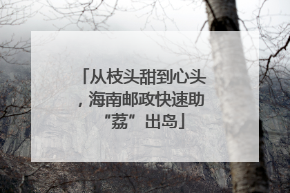 从枝头甜到心头，海南邮政快速助“荔”出岛