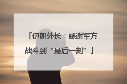 伊朗外长：感谢军方战斗到“最后一刻”