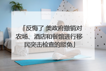 反悔了 美政府撤销对农场、酒店和餐馆进行移民突击检查的豁免