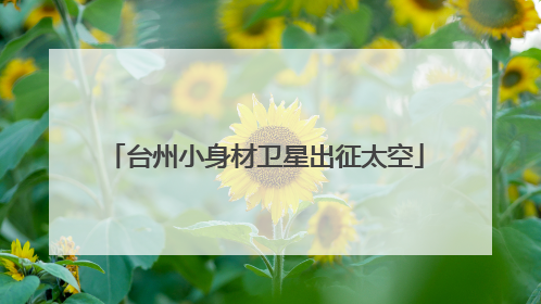台州小身材卫星出征太空