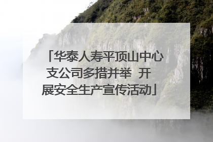 华泰人寿平顶山中心支公司多措并举  开展安全生产宣传活动