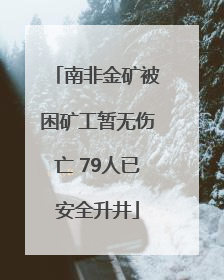 南非金矿被困矿工暂无伤亡 79人已安全升井