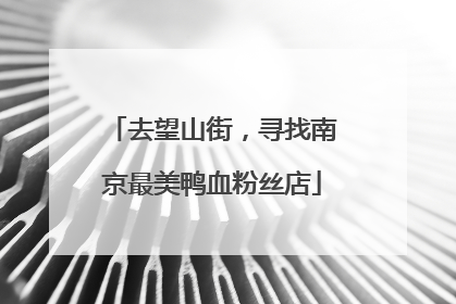 去望山街，寻找南京最美鸭血粉丝店