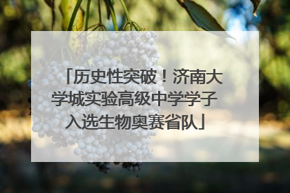 历史性突破！济南大学城实验高级中学学子入选生物奥赛省队