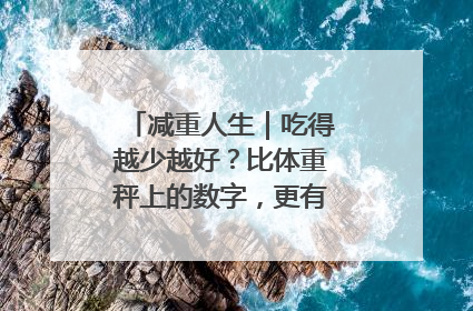 减重人生｜吃得越少越好？比体重秤上的数字，更有意义的是什么？