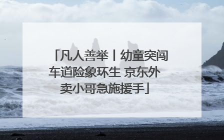 凡人善举丨幼童突闯车道险象环生 京东外卖小哥急施援手