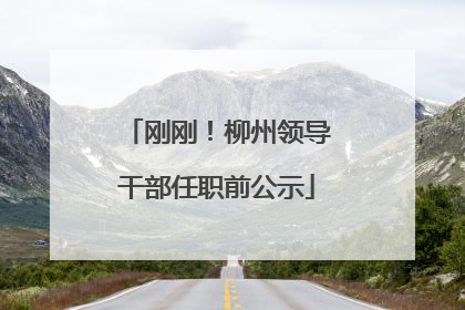 刚刚！柳州领导干部任职前公示