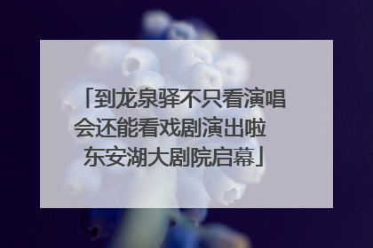 到龙泉驿不只看演唱会还能看戏剧演出啦 东安湖大剧院启幕