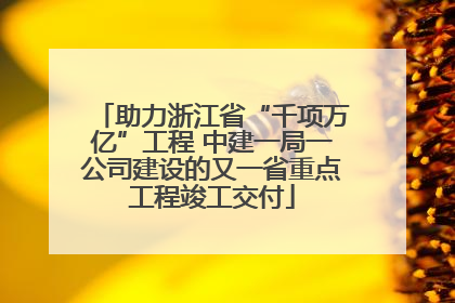 助力浙江省“千项万亿”工程 中建一局一公司建设的又一省重点工程竣工交付