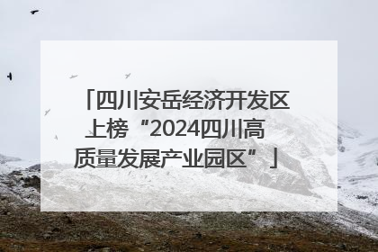 四川安岳经济开发区上榜“2024四川高质量发展产业园区”