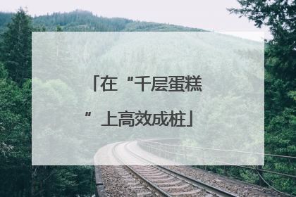 在“千层蛋糕”上高效成桩
