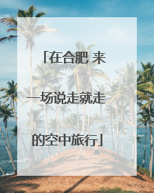 在合肥 来一场说走就走的空中旅行