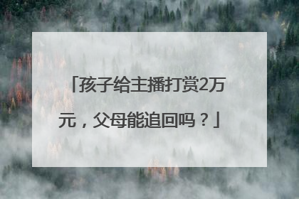 孩子给主播打赏2万元，父母能追回吗？