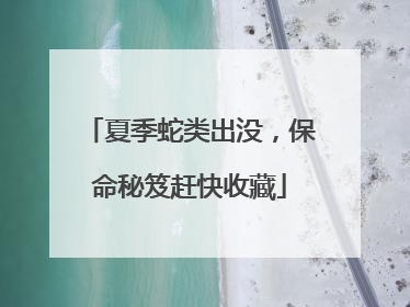 夏季蛇类出没，保命秘笈赶快收藏