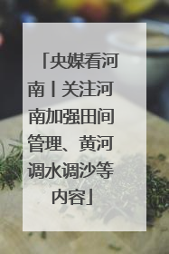 央媒看河南丨关注河南加强田间管理、黄河调水调沙等内容