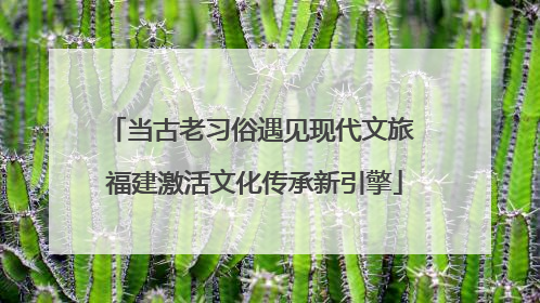 当古老习俗遇见现代文旅 福建激活文化传承新引擎