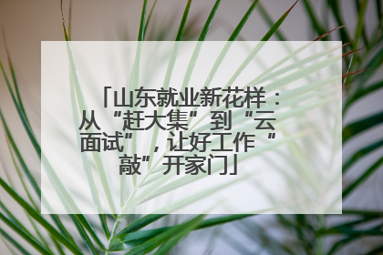 山东就业新花样：从“赶大集”到“云面试”，让好工作“敲”开家门