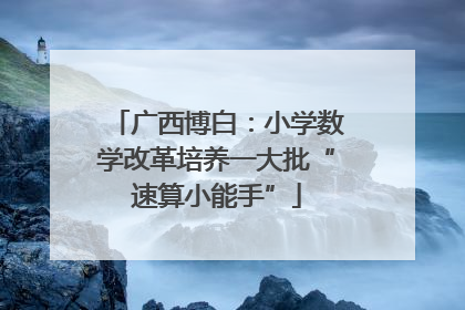 广西博白：小学数学改革培养一大批“速算小能手”