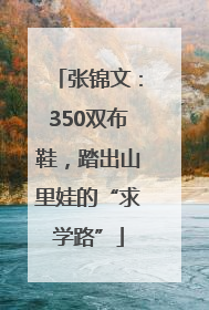 张锦文：350双布鞋，踏出山里娃的“求学路”