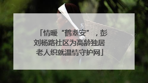 情暖“鹤耋安”，彭刘杨路社区为高龄独居老人织就温情守护网