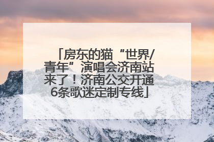 房东的猫“世界/青年”演唱会济南站来了！济南公交开通6条歌迷定制专线