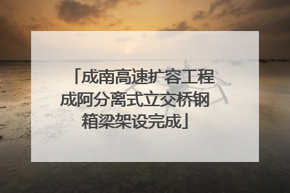 成南高速扩容工程成阿分离式立交桥钢箱梁架设完成
