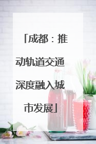 成都：推动轨道交通深度融入城市发展