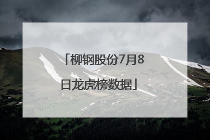 柳钢股份7月8日龙虎榜数据
